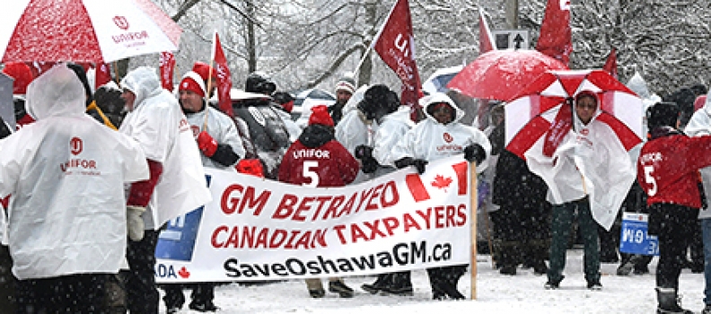 Unifor vows to barricade GM Canada headquarters until company reverses plans to close Oshawa plant