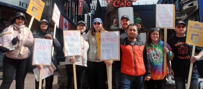 Rainforest Café workers on strike in Niagara Falls