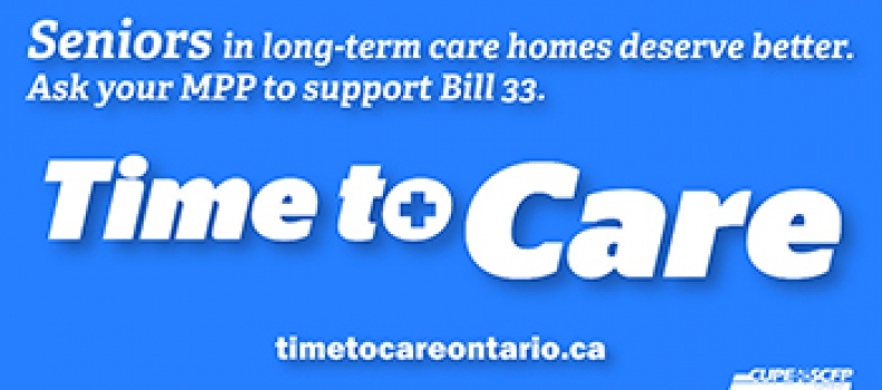 Make care better, safer for long-term care residents, support legislation for a 4 hour standard: Ontario MPPs urged